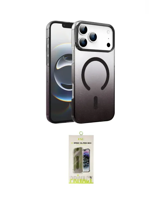 ieg™ iPhone 17 Pro Kılıf Ahenk Doku Özel Seri - Siyah Joko Magic 5D Hayalet Cam