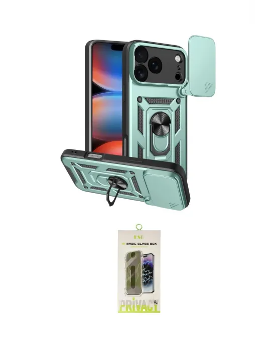 ieg™ iPhone 17 Pro Kılıf Ahenk Klasik - Siyah Joko Magic 5D Hayalet Cam