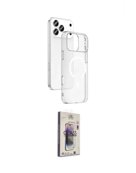 ieg™ iPhone 17 Pro Kılıf Ahenk Minimal Serisi - Siyah Bilvis 3D Cam Ekran Koruyucu