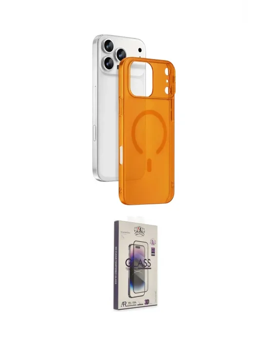 ieg™ iPhone 17 Pro Kılıf Ahenk Minimal Serisi - Siyah Bilvis 3D Cam Ekran Koruyucu