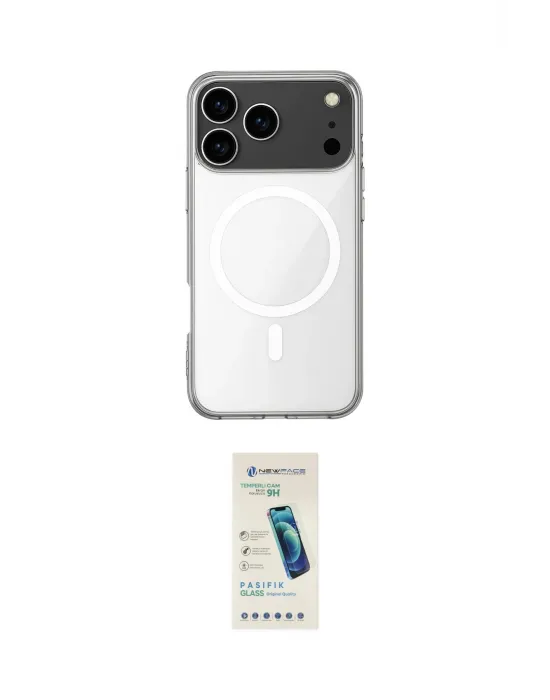 ieg™ iPhone 17 Pro Kılıf Ahenk Yansıma Prime - Şeffaf Pasifik Cam Ekran Koruyucu