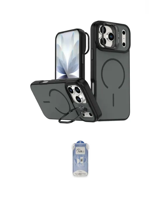 ieg™ iPhone 17 Pro Kılıf Çekirdek Klasik - Siyah Joko Magic 5D Cam
