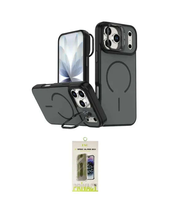 ieg™ iPhone 17 Pro Kılıf Çekirdek Klasik - Siyah Joko Magic 5D Hayalet Cam