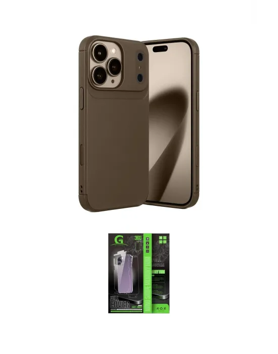 ieg™ iPhone 17 Pro Kılıf Eksen Form Prime - Siyah 360 Mat Full Body Arka Koruyucu