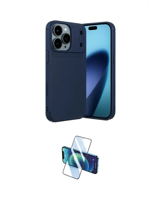ieg™ iPhone 17 Pro Kılıf Eksen Form Prime - Siyah 3D Antistatik Seramik Nano Ekran Koruyucu