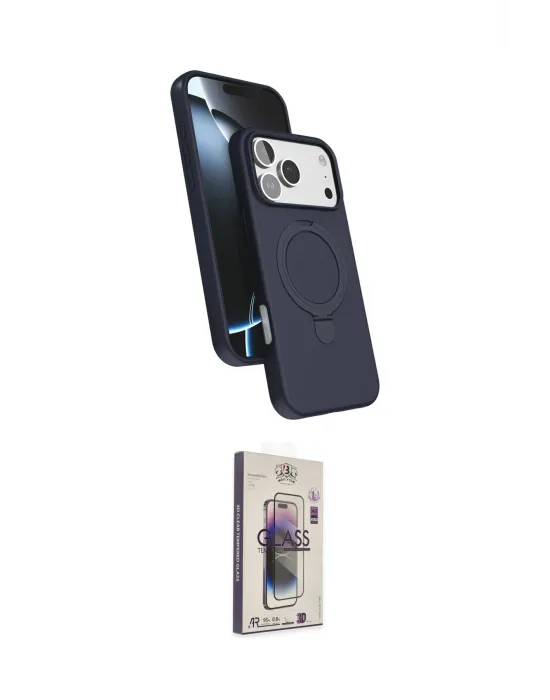 ieg™ iPhone 17 Pro Kılıf İz Işık Koleksiyonu - Siyah Bilvis 3D Cam Ekran Koruyucu