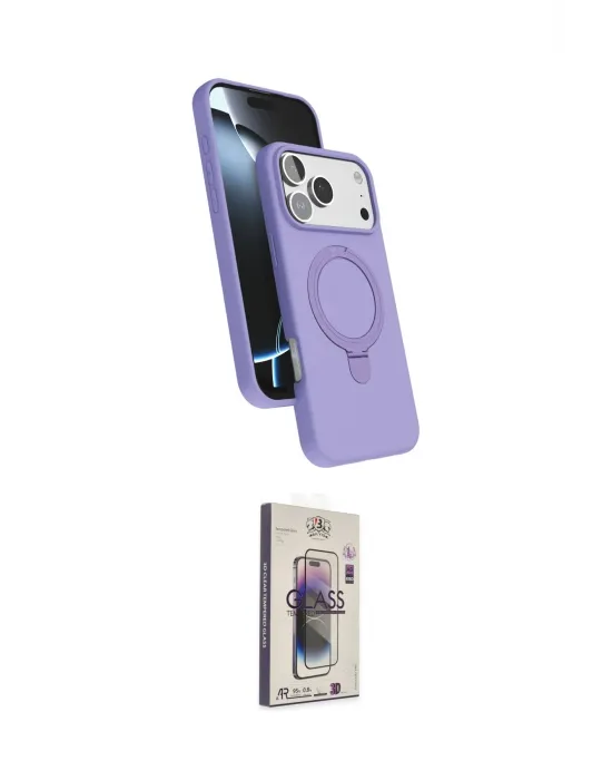 ieg™ iPhone 17 Pro Kılıf İz Işık Koleksiyonu - Siyah Bilvis 3D Cam Ekran Koruyucu