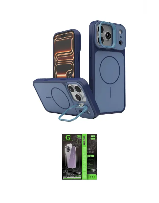 ieg™ iPhone 17 Pro Kılıf İz Modern Prime - Şeffaf 360 Full Body Arka Koruyucu
