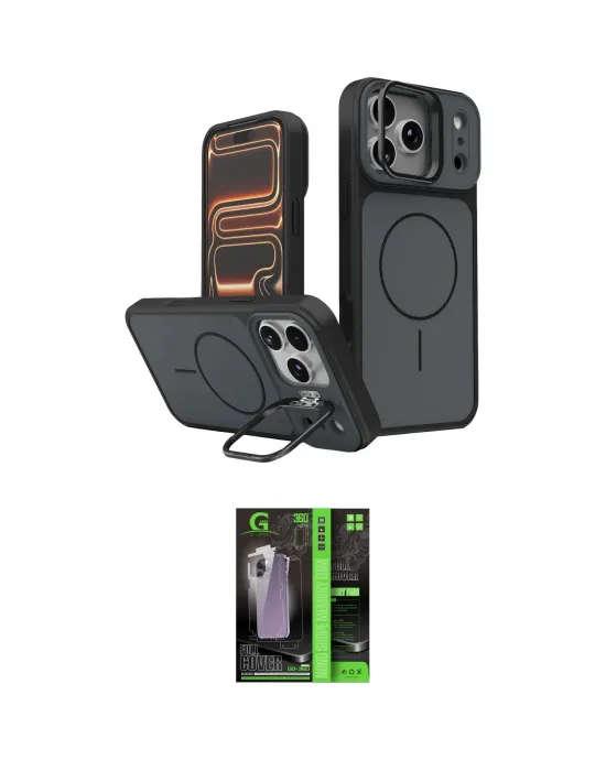 ieg™ iPhone 17 Pro Kılıf İz Modern Prime - Şeffaf 360 Full Body Arka Koruyucu