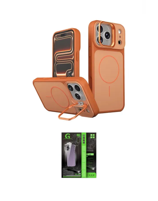 ieg™ iPhone 17 Pro Kılıf İz Modern Prime - Şeffaf 360 Full Body Arka Koruyucu