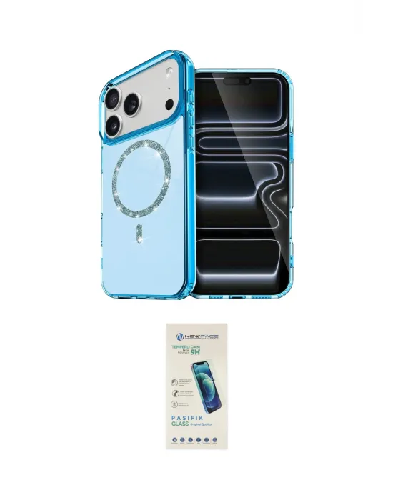 ieg™ iPhone 17 Pro Kılıf Kıvılcım Form Prime - Şeffaf Pasifik Cam Ekran Koruyucu