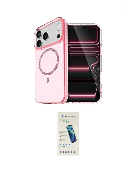ieg™ iPhone 17 Pro Kılıf Kıvılcım Form Prime - Şeffaf Pasifik Cam Ekran Koruyucu