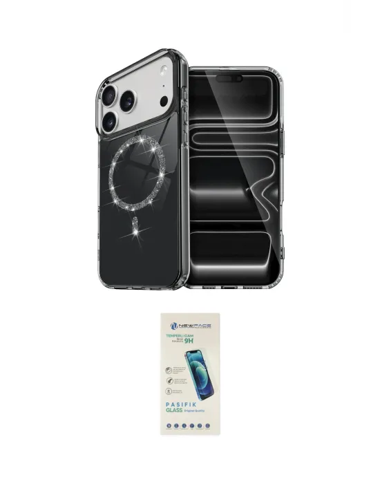 ieg™ iPhone 17 Pro Kılıf Kıvılcım Form Prime - Şeffaf Pasifik Cam Ekran Koruyucu