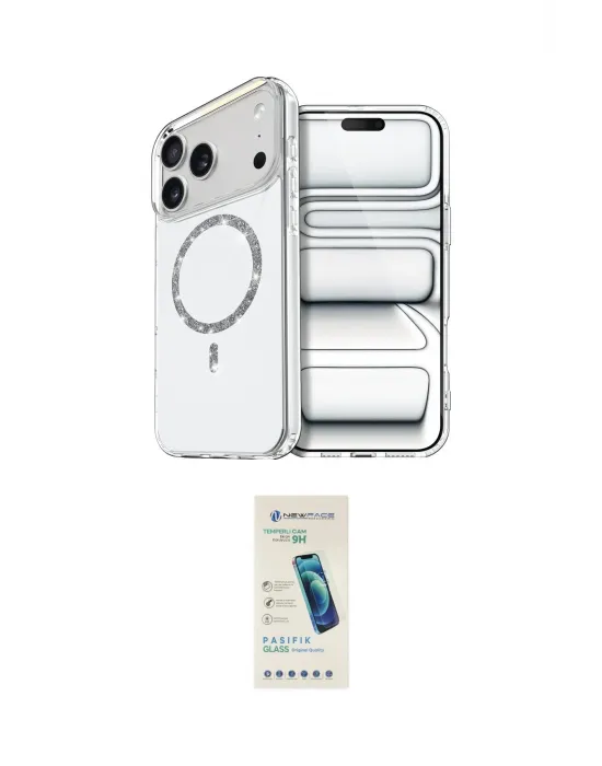 ieg™ iPhone 17 Pro Kılıf Kıvılcım Form Prime - Şeffaf Pasifik Cam Ekran Koruyucu