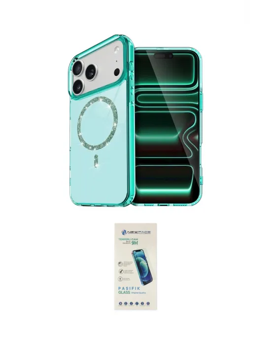 ieg™ iPhone 17 Pro Kılıf Kıvılcım Form Prime - Şeffaf Pasifik Cam Ekran Koruyucu