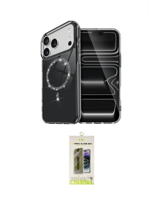 ieg™ iPhone 17 Pro Kılıf Kıvılcım Form Prime - Siyah Joko Magic 5D Hayalet Cam