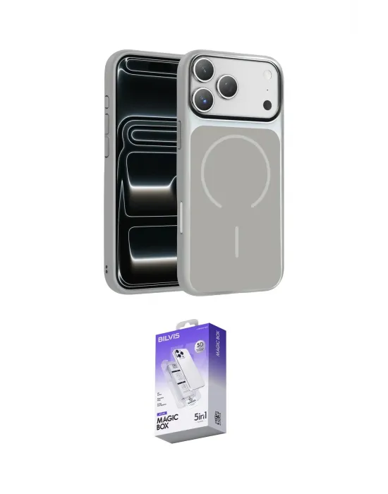 ieg™ iPhone 17 Pro Kılıf Kıvılcım Klasik - Siyah Bilvis 5in1 3D Magic Cam Ekran Koruyucu