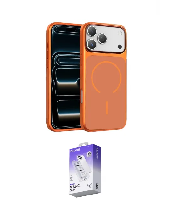 ieg™ iPhone 17 Pro Kılıf Kıvılcım Klasik - Siyah Bilvis 5in1 3D Magic Cam Ekran Koruyucu