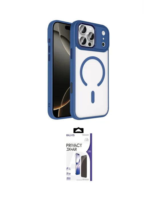 ieg™ iPhone 17 Pro Kılıf Kıvılcım Prime - Siyah Bilvis 3X AR Hayalet Cam Ekran Koruyucu