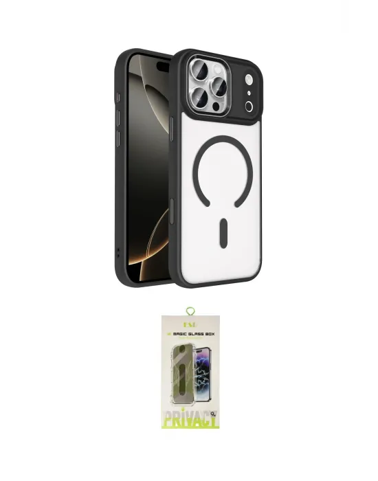 ieg™ iPhone 17 Pro Kılıf Kıvılcım Prime - Siyah Joko Magic 5D Hayalet Cam