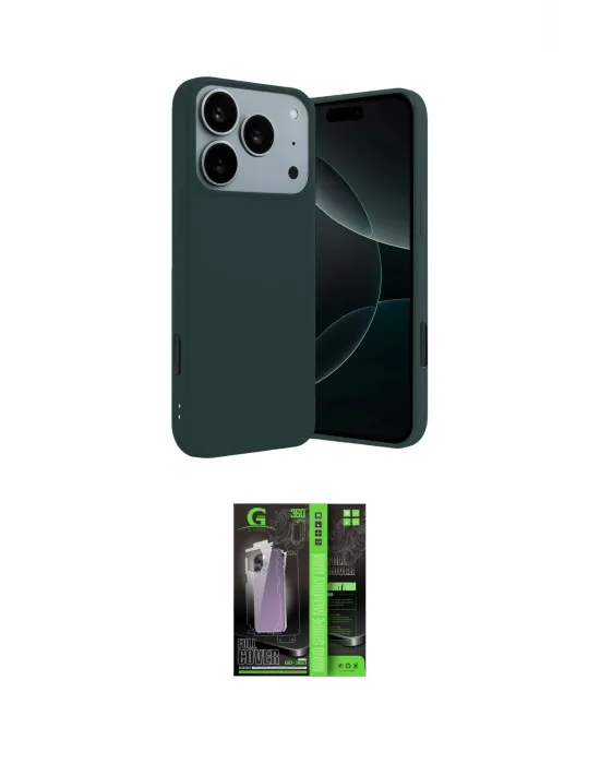 ieg™ iPhone 17 Pro Kılıf Kozmos Yansıma Özel Seri - Şeffaf 360 Full Body Arka Koruyucu