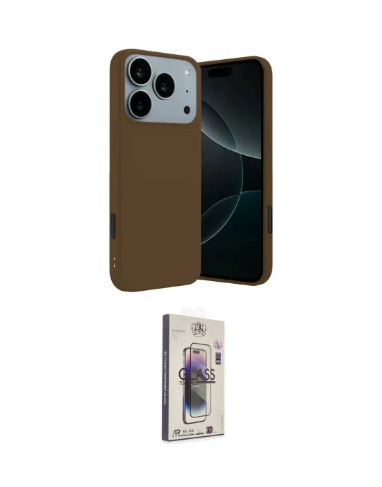 ieg™ iPhone 17 Pro Kılıf Kozmos Yansıma Özel Seri - Siyah Bilvis 3D Cam Ekran Koruyucu