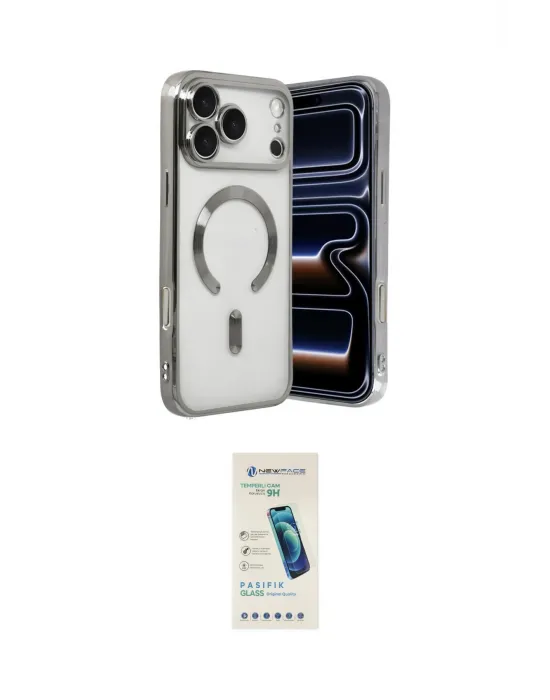 ieg™ iPhone 17 Pro Kılıf Nova Işık Özel Seri - Şeffaf Pasifik Cam Ekran Koruyucu