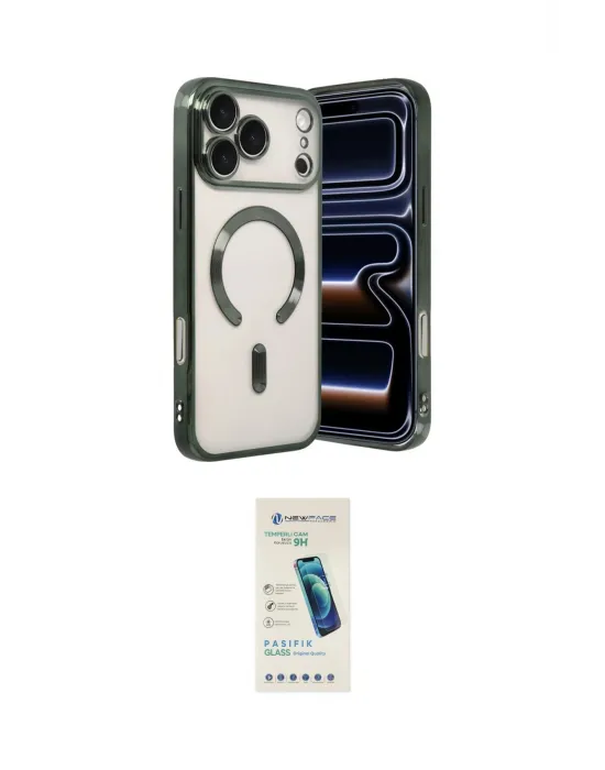 ieg™ iPhone 17 Pro Kılıf Nova Işık Özel Seri - Şeffaf Pasifik Cam Ekran Koruyucu