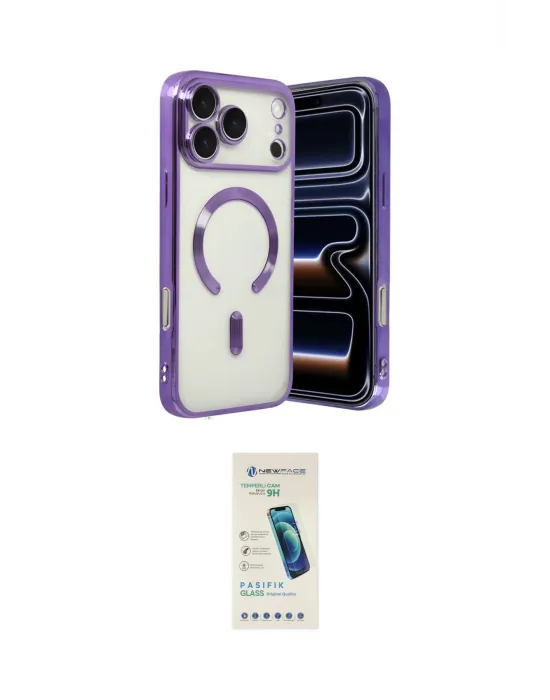 ieg™ iPhone 17 Pro Kılıf Nova Işık Özel Seri - Şeffaf Pasifik Cam Ekran Koruyucu