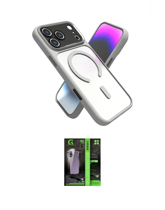 ieg™ iPhone 17 Pro Kılıf Nova Yansıma Serisi - Şeffaf 360 Full Body Arka Koruyucu