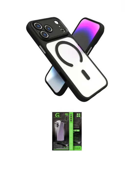 ieg™ iPhone 17 Pro Kılıf Nova Yansıma Serisi - Şeffaf 360 Full Body Arka Koruyucu