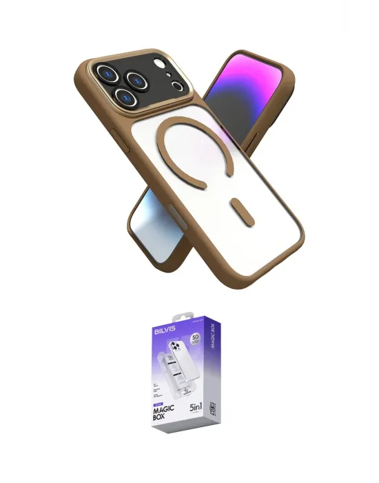 ieg™ iPhone 17 Pro Kılıf Nova Yansıma Serisi - Siyah Bilvis 5in1 3D Magic Cam Ekran Koruyucu