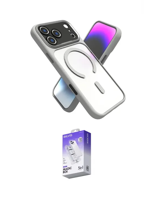 ieg™ iPhone 17 Pro Kılıf Nova Yansıma Serisi - Siyah Bilvis 5in1 3D Magic Cam Ekran Koruyucu
