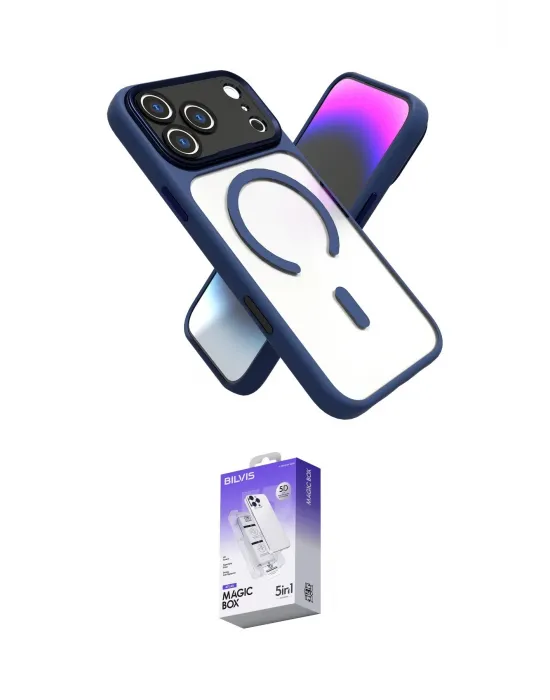 ieg™ iPhone 17 Pro Kılıf Nova Yansıma Serisi - Siyah Bilvis 5in1 3D Magic Cam Ekran Koruyucu