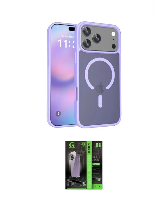 ieg™ iPhone 17 Pro Kılıf Siluet Minimal Prime - Siyah 360 Mat Full Body Arka Koruyucu