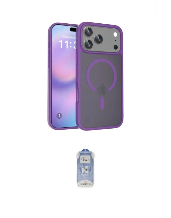 ieg™ iPhone 17 Pro Kılıf Siluet Minimal Prime - Siyah Joko Magic 5D Cam