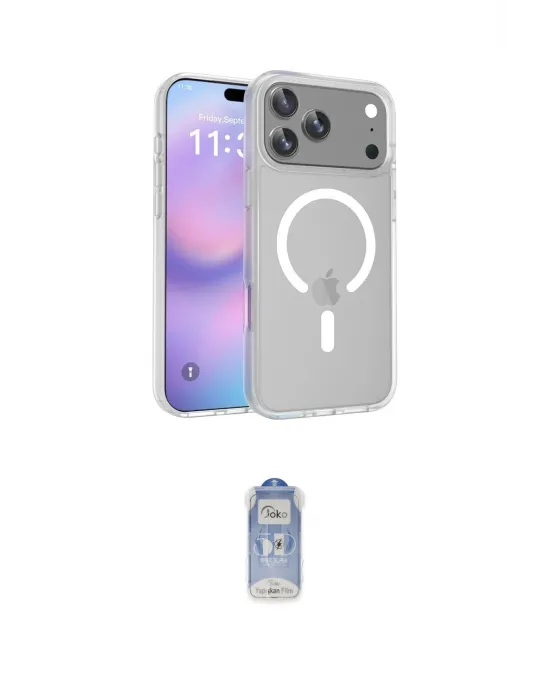 ieg™ iPhone 17 Pro Kılıf Siluet Minimal Prime - Siyah Joko Magic 5D Cam