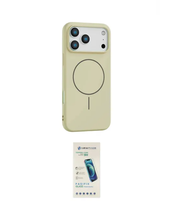 ieg™ iPhone 17 Pro Kılıf Yankı Form Serisi - Şeffaf Pasifik Cam Ekran Koruyucu