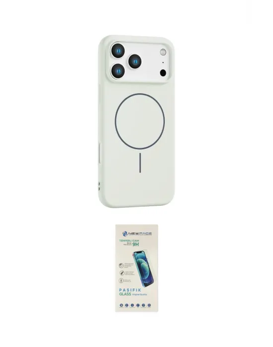 ieg™ iPhone 17 Pro Kılıf Yankı Form Serisi - Şeffaf Pasifik Cam Ekran Koruyucu