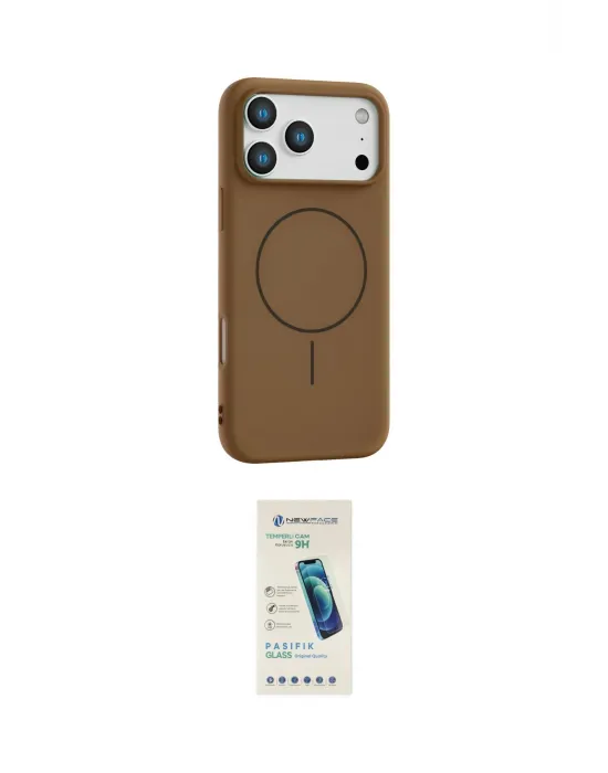 ieg™ iPhone 17 Pro Kılıf Yankı Form Serisi - Şeffaf Pasifik Cam Ekran Koruyucu