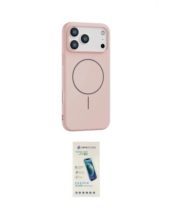 ieg™ iPhone 17 Pro Kılıf Yankı Form Serisi - Şeffaf Pasifik Cam Ekran Koruyucu