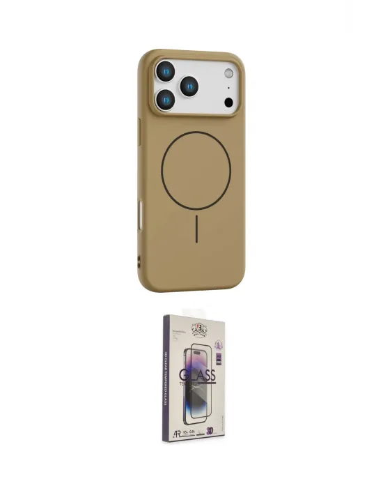 ieg™ iPhone 17 Pro Kılıf Yankı Form Serisi - Siyah Bilvis 3D Cam Ekran Koruyucu