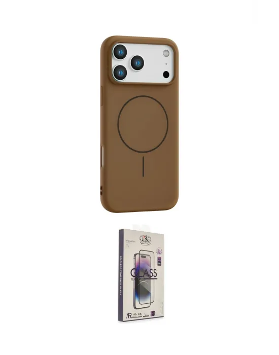ieg™ iPhone 17 Pro Kılıf Yankı Form Serisi - Siyah Bilvis 3D Cam Ekran Koruyucu