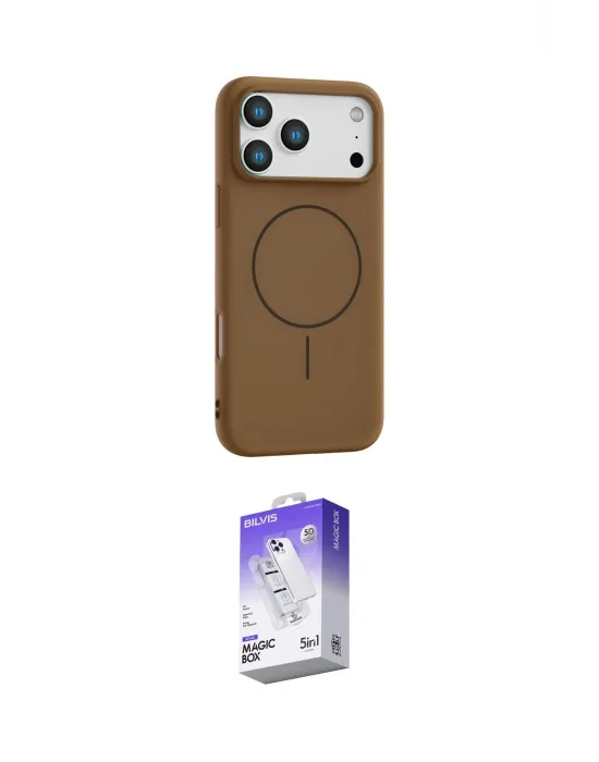 ieg™ iPhone 17 Pro Kılıf Yankı Form Serisi - Siyah Bilvis 5in1 3D Magic Cam Ekran Koruyucu