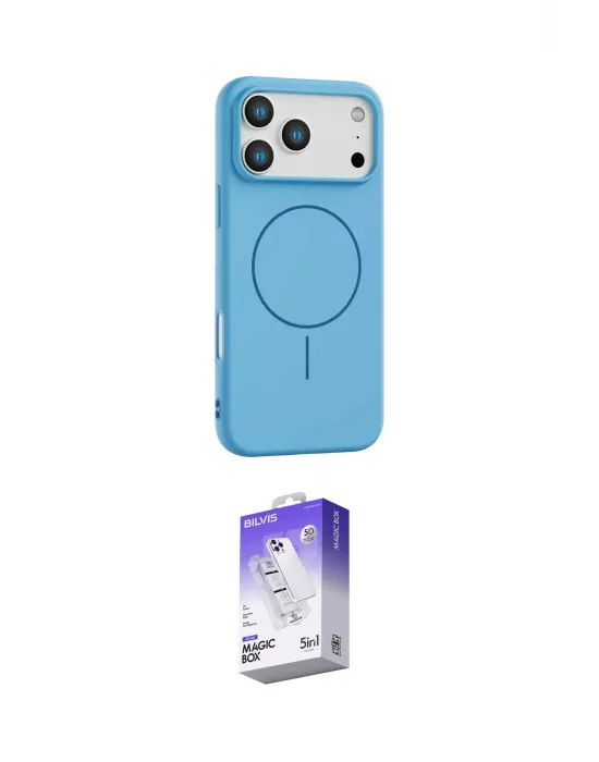 ieg™ iPhone 17 Pro Kılıf Yankı Form Serisi - Siyah Bilvis 5in1 3D Magic Cam Ekran Koruyucu
