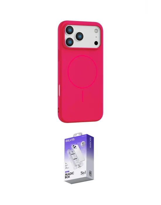 ieg™ iPhone 17 Pro Kılıf Yankı Form Serisi - Siyah Bilvis 5in1 3D Magic Cam Ekran Koruyucu