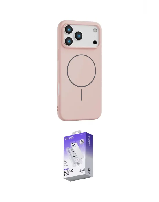 ieg™ iPhone 17 Pro Kılıf Yankı Form Serisi - Siyah Bilvis 5in1 3D Magic Cam Ekran Koruyucu