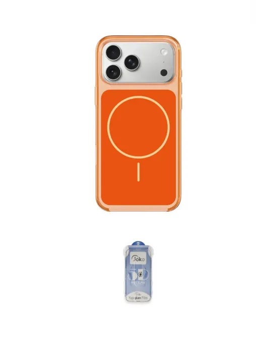 ieg™ iPhone 17 Pro Kılıf Yankı Minimal Serisi - Siyah Joko Magic 5D Cam