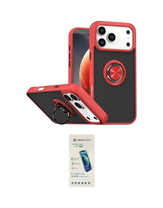 ieg™ iPhone 17 Pro Kılıf Yörünge Çizgi - Şeffaf Pasifik Cam Ekran Koruyucu