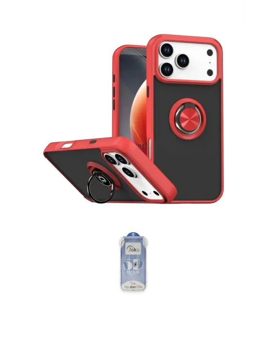ieg™ iPhone 17 Pro Kılıf Yörünge Çizgi - Siyah Joko Magic 5D Cam